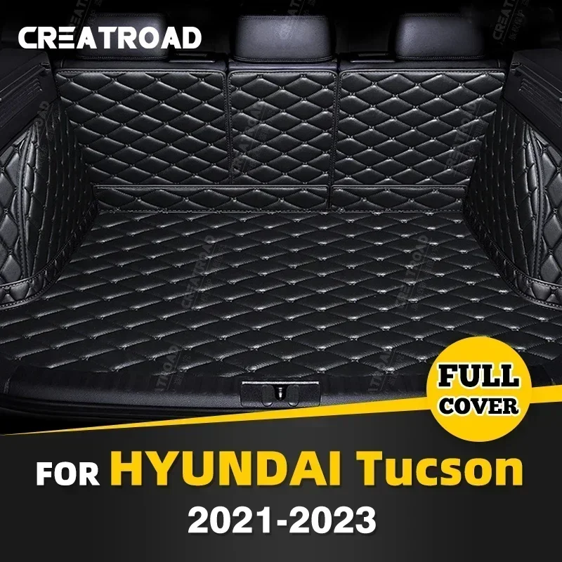 Auto Full Coverage Trunk Mat For Hyundai TUCSON 2021 2022 2023 Car Boot Cover Pad Cargo Liner Interior Protector Accessories