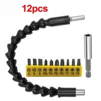 11pcs Screwdriver Sleeve 295mm Flexible Link for Electric Drill Connection Shaft Bits Extention 6.35mm