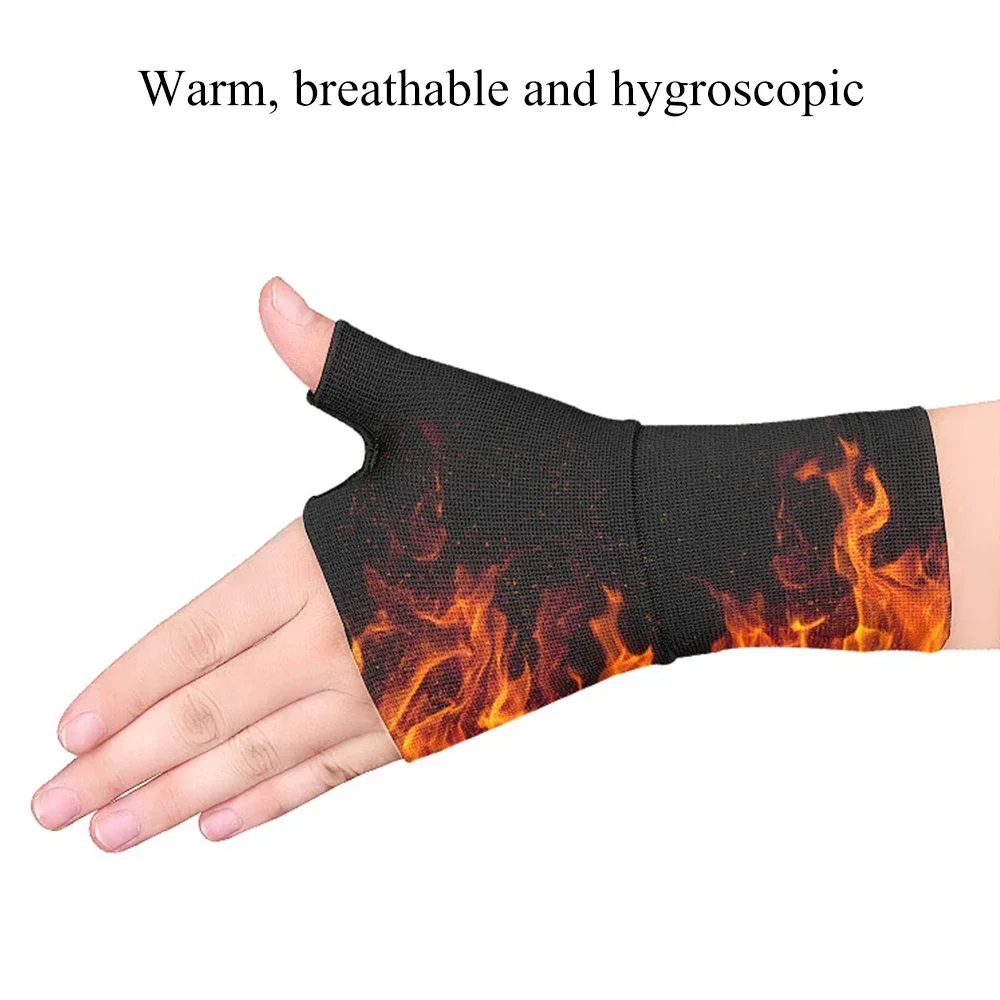 1 Pair Compression Arthritis Gloves (Black/Beige), Wrist & Thumb Support Sleeve for Unisex, Perfect for Carpal Tunnel, Typing