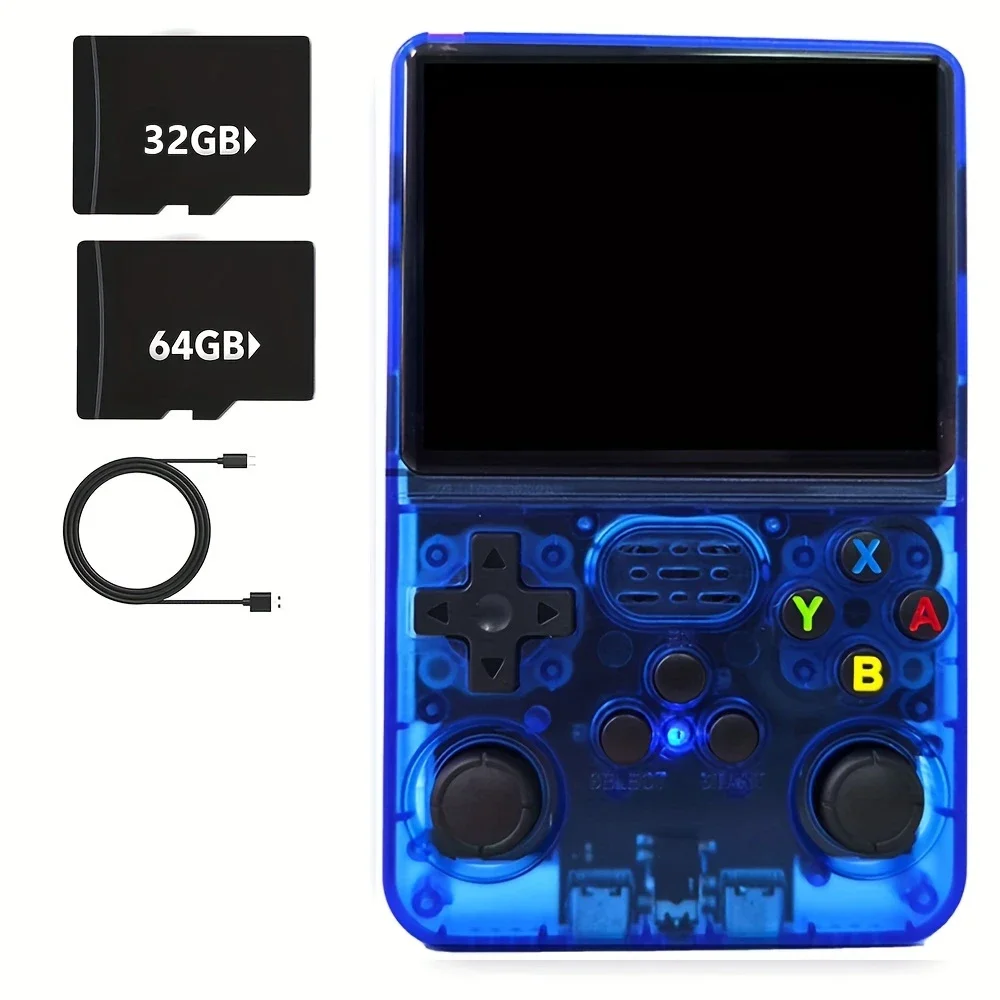 R36S Retro Video Handheld Device, Linux System, 3.5-inch IPS Screen, Built in 3000mAH Battery, Rechargeable Portable, 32G+64G TF image 3