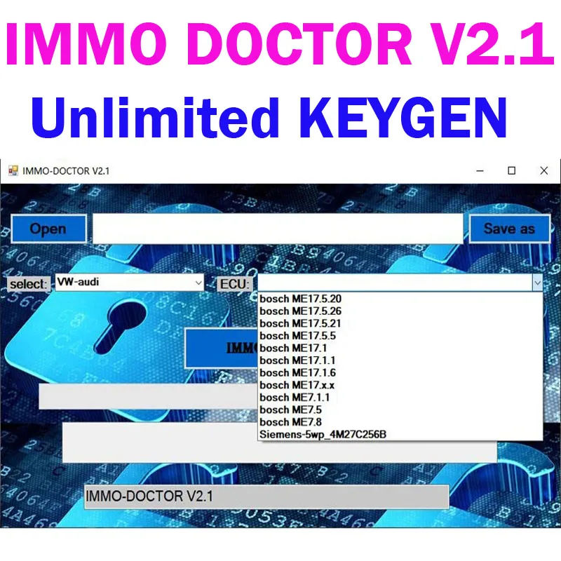 2024 IMMO DOCTOR V2.1 With Unlimited KEYGEN MULTI BRAND Immo Off Software ECU Chip Tuning for sim2k MT38 ME 17.9.2 MED17.9.8