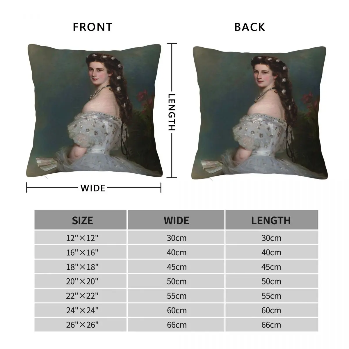 Empress Sisi Elisabeth Of Austria Square Pillowcase Polyester Linen Velvet Creative Throw Pillow Case Car Cushion Cover 45x45