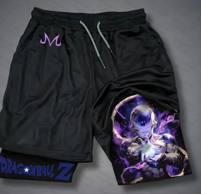 

2026-2027 Trendy Brand Dragon Ball Shenron Double-Layer Shorts, Fake Two-Piece Design, Loose and Versatile Couple Shorts