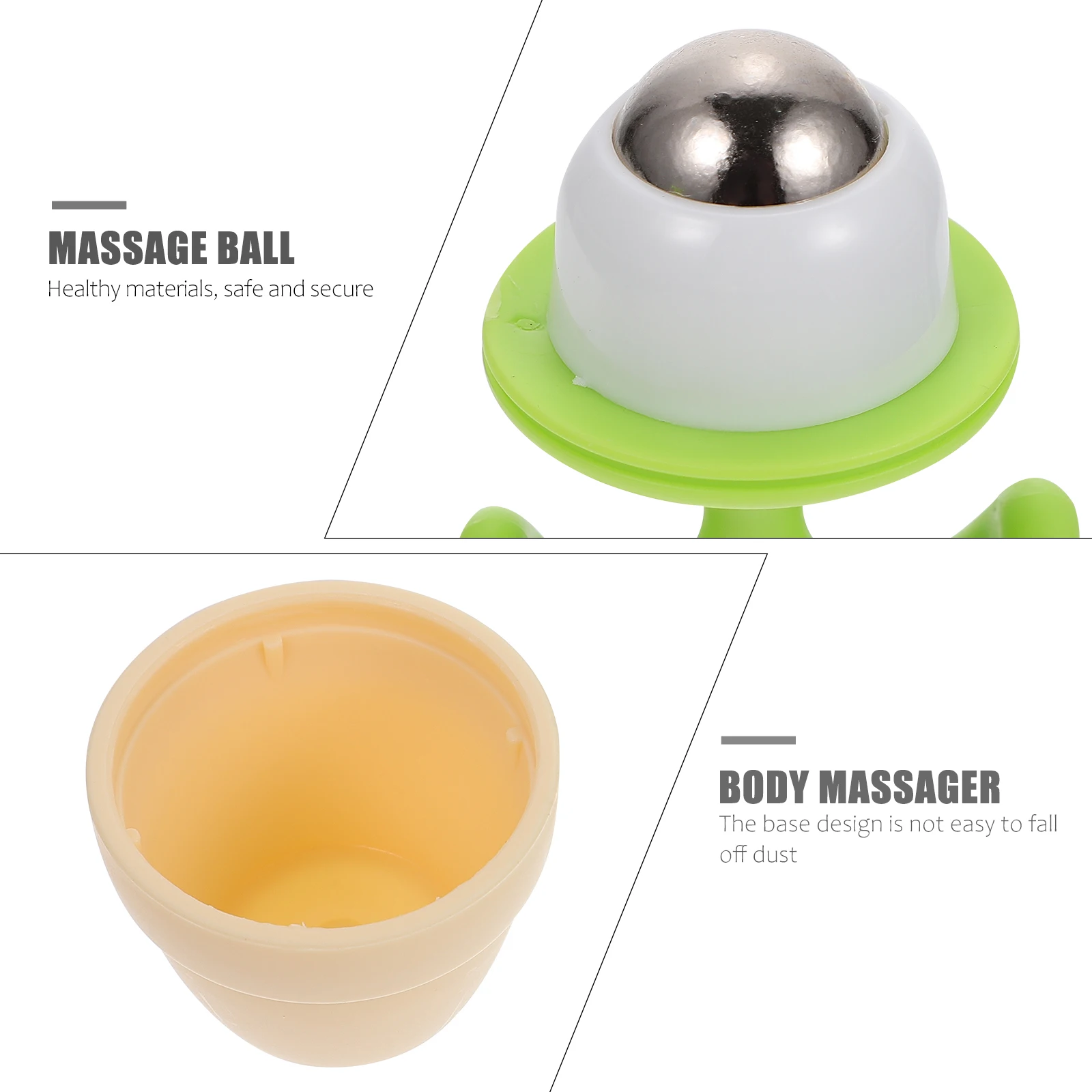 

2Pcs Massage Ball Rolling Massagers High Quality ABS Stainless Steel Handheld Body Massager Portable Full Body Acupoint Massage