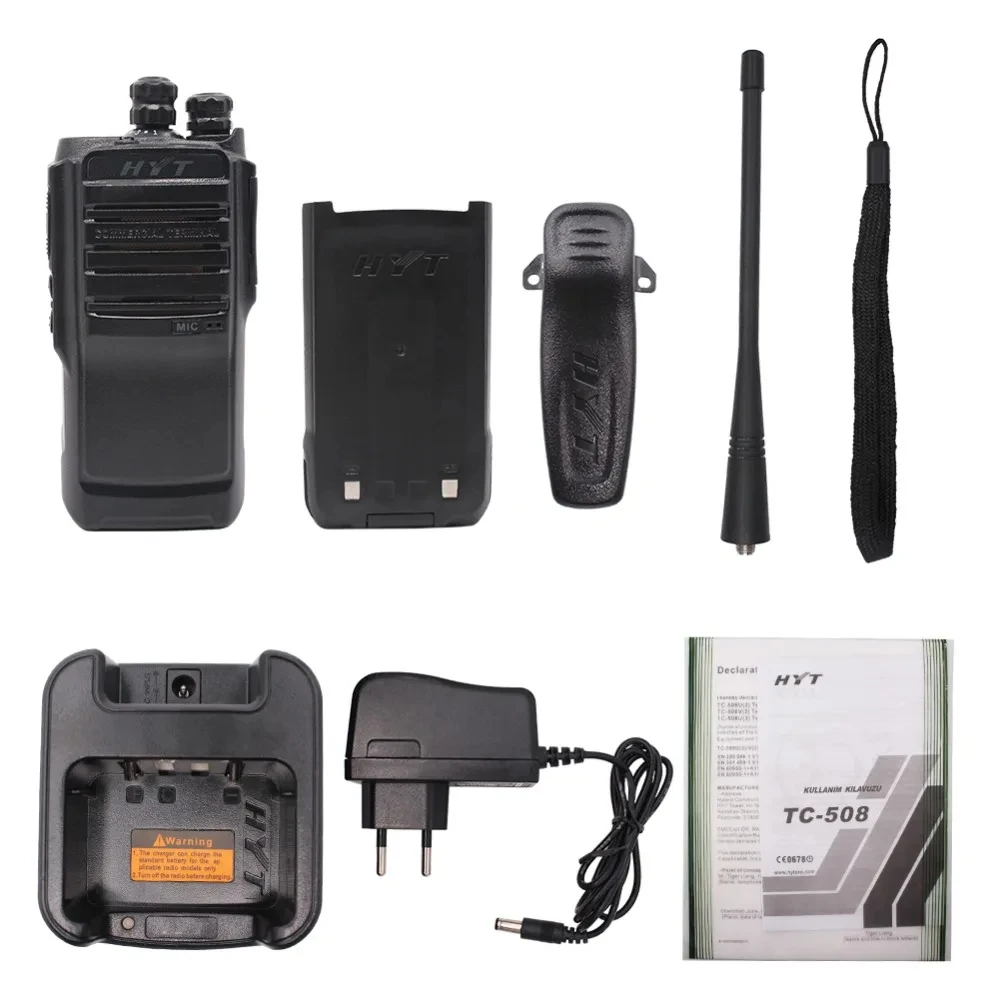 Hytera-TC-508 Enhance1650mAh, Walkie Talkie portátil de largo alcance, Radio bidireccional, TC-500S, UHF, para negocios