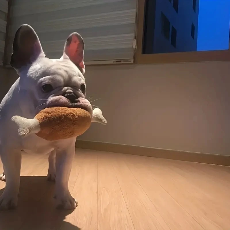 1pc Chicken Leg Design Pet Grinding Teeth Squeaky Plush Toy, ChewingToy For Dog Interactive supply