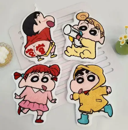 Kawaii Crayon Shin-Chan Cartoon Niedliches Handtuch, wasserabsorbierendes Korallenfleece, für die Küche, schnell trocknend, für Duschraumbedarf