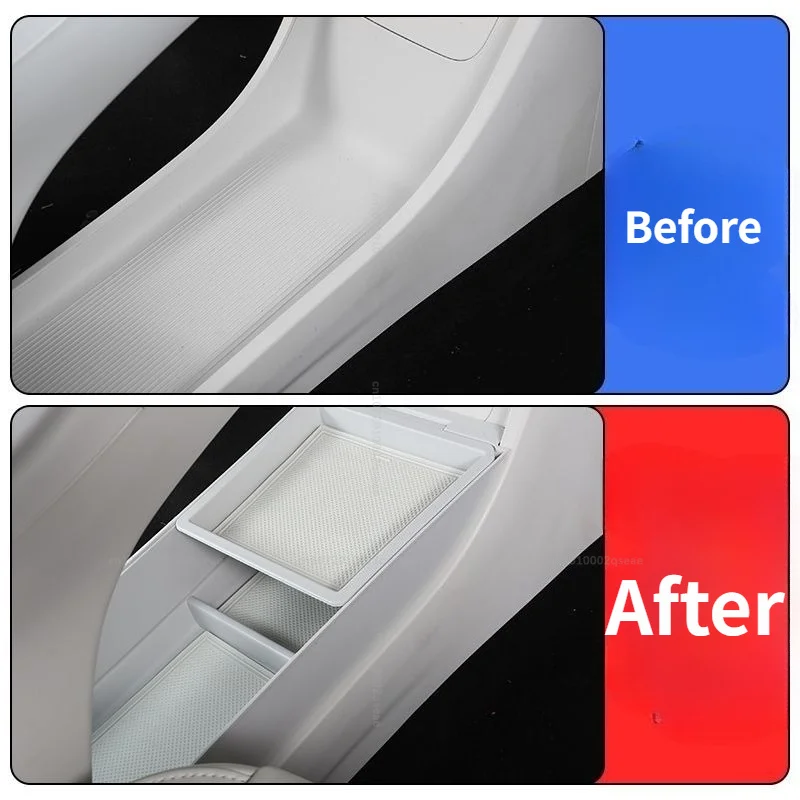 Für Geely EX2 Proton eMas 5 2025 2026 Upgrade Zweischichtiger Unter-Konsolen-Aufbewahrungsbox-Organizer Innenzubehör – Detail 4