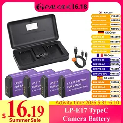 PALO LP-E17 LPE17 LP E17 Camera Battery+Multifunctional Charger Case for Canon EOS R8 RP 200D 250D M3 M5 M6 750D 760D T6s 800D