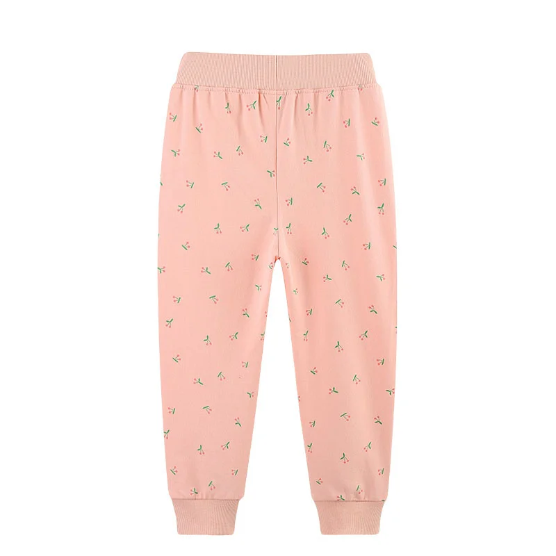 

2-7T Floral Printed Girls Sweatpants Autumn Children's Trousers Fashion Long Pants Kids Clothing Full Length Pants