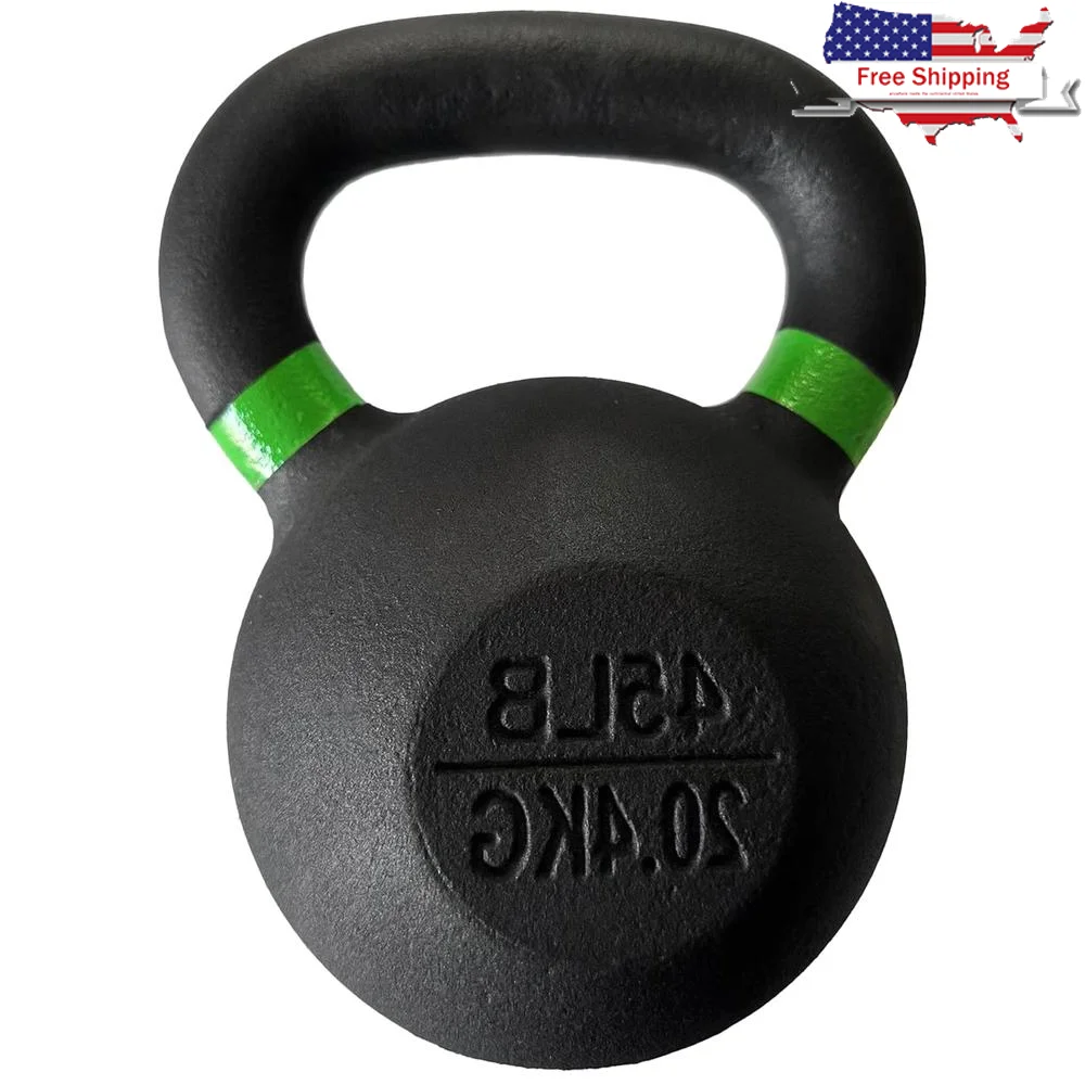 Solid Cast Iron 45 lbs Kettlebell Strength Training Full Body Workout Exercise Fitness Equipment Home Gym