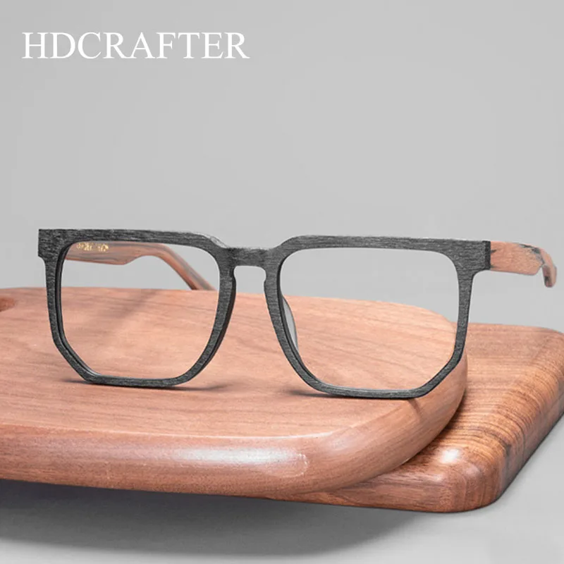 HDCRAFTER High Quality Big Size Face Eyeglasses Man Square Glasses Eyewear Frame Optical Prescription Myopia Reading Glasses