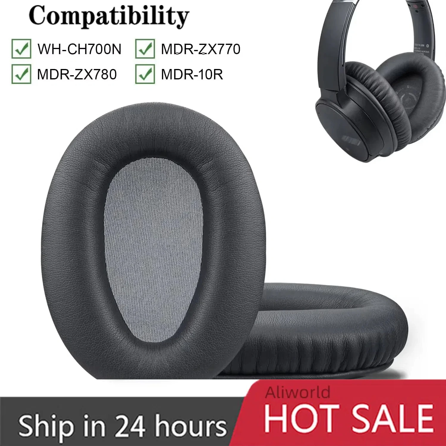 Replacement Ear Pads Cushion for Sony WH-CH700N CH710N Bluetooth Headphones Earpads MDR-ZX770 ZX780 10R Ear Cushions Repair Part