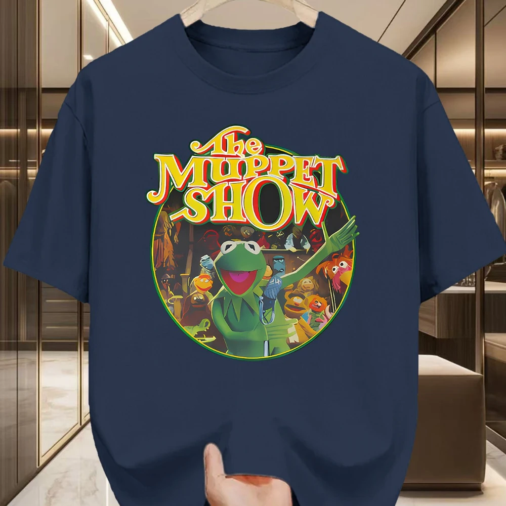 The Muppet Show Vintage T-Shirt Retro Cartoon Graphic Tee Kermit The Frog Gonzo Rizzo The Rat Dark Green Retro TV Show Design view 3