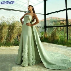 Elegant Sleeveless Wedding Dresses 2024 Charming Strapless Prom Dress Classic Appliquéd Floor-length Evening Dress Vestidos De