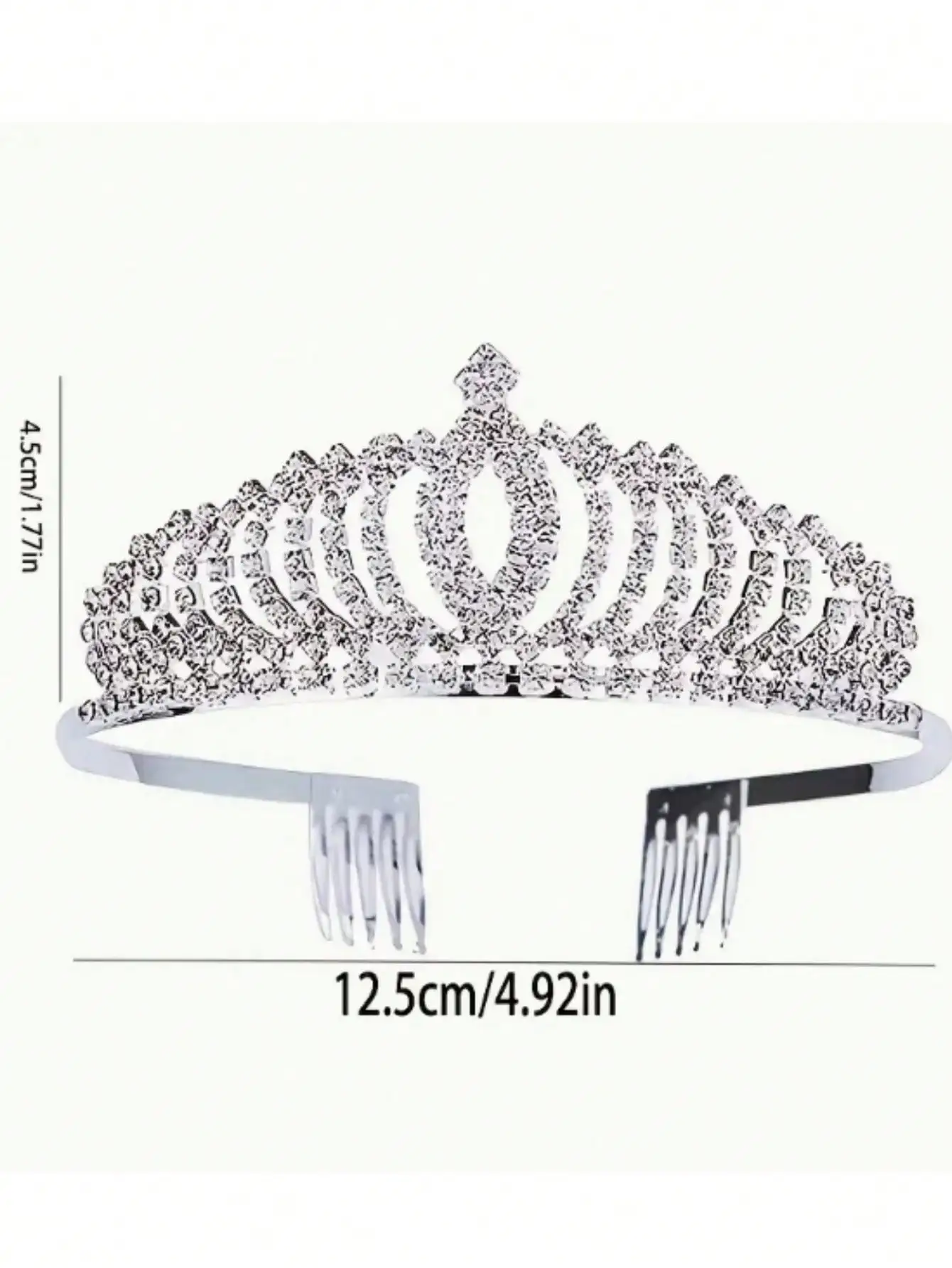 1 Stück Luxuriöse Kristall-Diamant-Krone Tiara für Frauen Hochzeit Schönheitswettbewerb Geburtstagsfeier – Detail 5