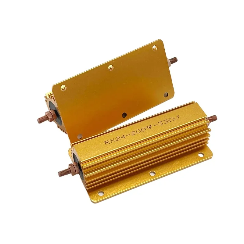 Resistor da caixa do alumínio do ouro, RX24G-200W, 300W, 500W, 1R, 2R, 3R, 4R, 5R, 10R, 100R, Euro 1K, 1PC