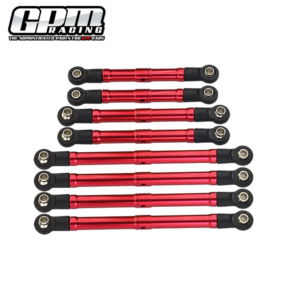 GPM Metal Alloy Adjustable Full Set Tie Rod Links 9742R+9749 for Traxxas 1/18 TRX4M TRX-4M Defender Bronco RC Crawler Car