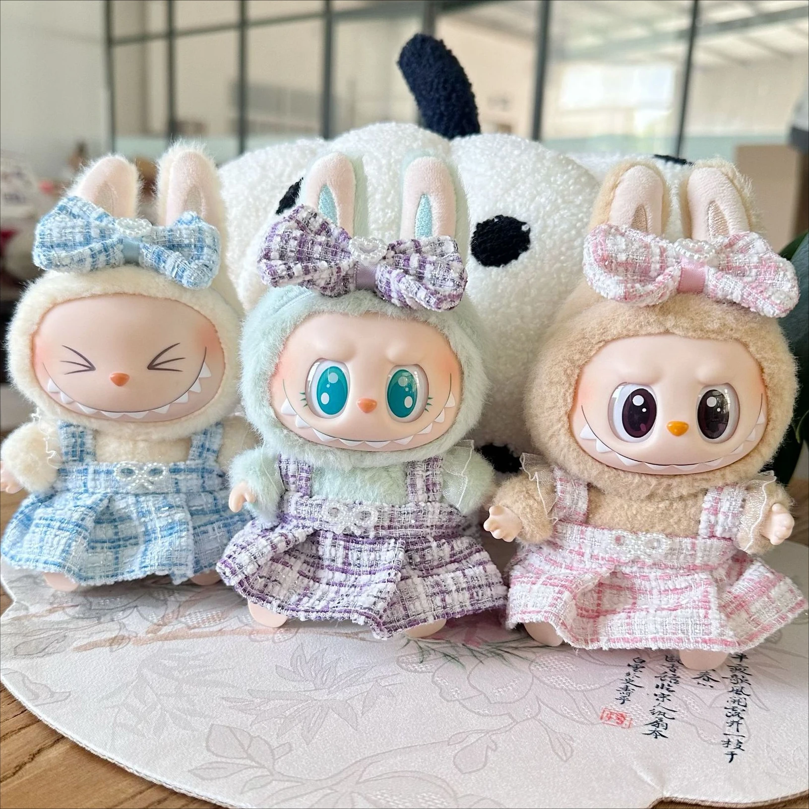 Cute Doll Clothes Outfit Accessories Classic Dress Set for 17CM Labubu V2 Mini Dolls Clothing Girl Kid Gift Labubu Ropa