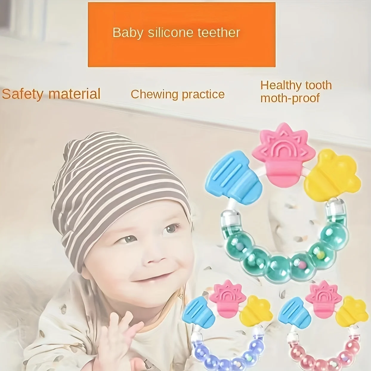 1 Pcs Soft Rubber Teething Toys for Babies, Can Be Scalded with Boiling Water - Ideal Holiday Gift for 0-3 Years Old Babies