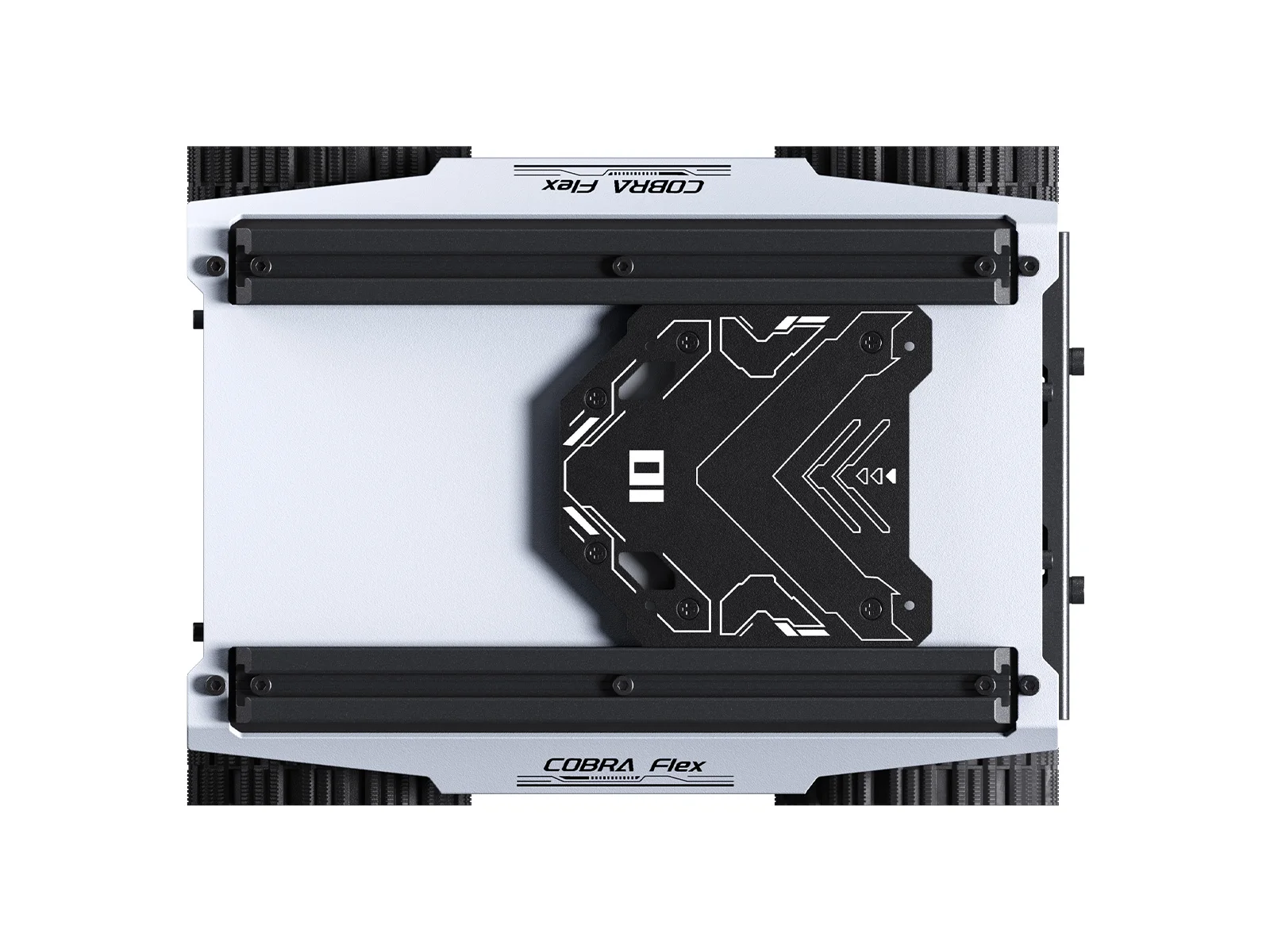 Waveshare Cobra Flex universeel modulair Drive-by-Wire chassis, 4-wielige 4WD compact differentieel chassis, naafmotoren, multi-host