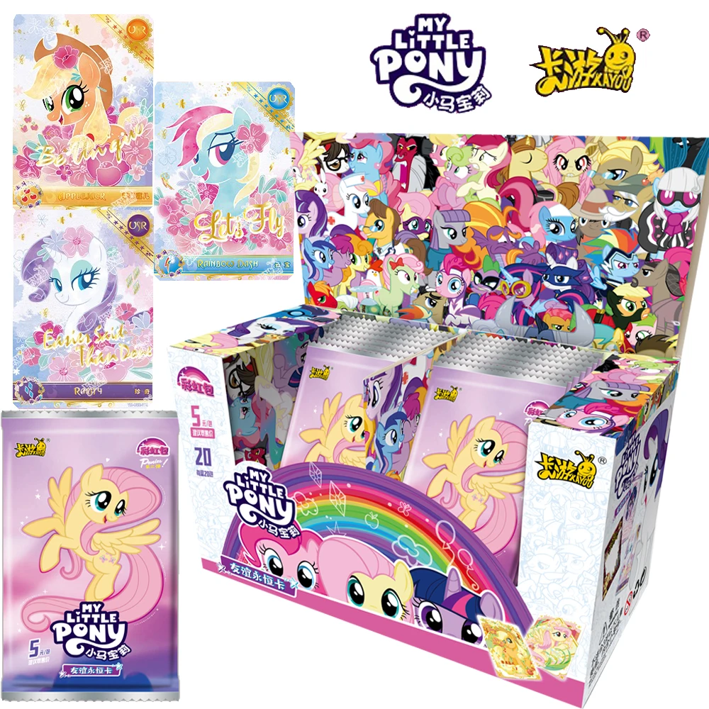 Kayou Genuine My Little Pony Cards Collection for Children Limited Exquisite Gold Border Gilded Flowers Cards Toys Friends Gifts