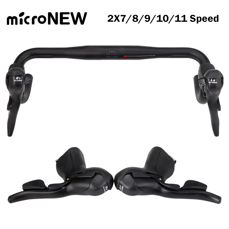 

MicroNew Road Shifter 2x7/8/9/10/11Speed ​ ​ Велосипедный рычаг переключения передач с двойным управлением/тормозной рычаг, совместимый с общими дорожными переключателями Shimano