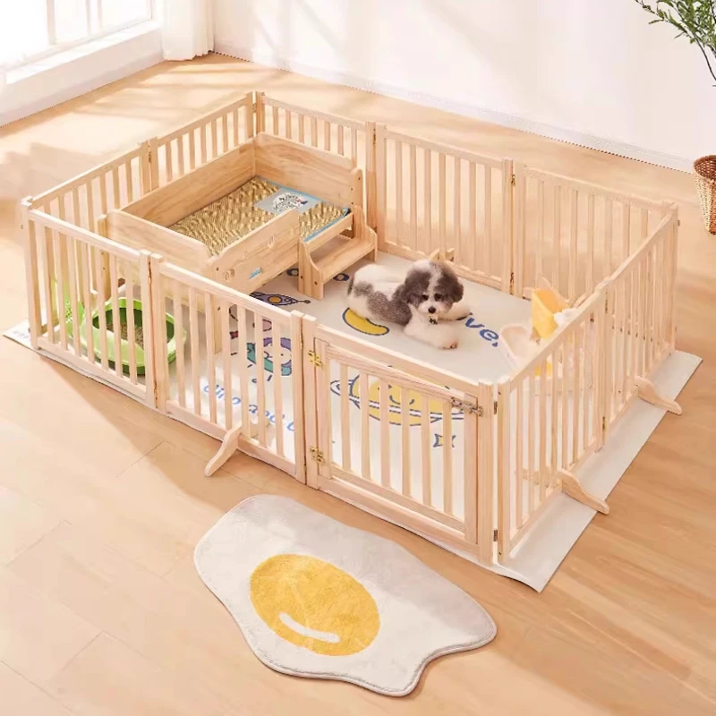 

Wooden Pet Gate Expandable Dog Barrier for Small Breeds Foldable Dog Fences Free Combination Room Divider System for Dogs