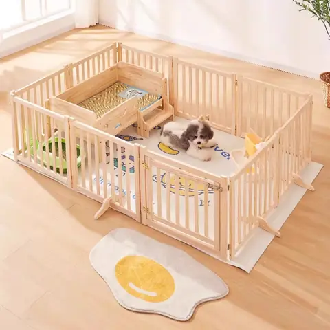 나무로 만든 애완동물 울타리 확장형 소형견 울타리 접이식 개 울타리 자유 조합 방 분리 시스템