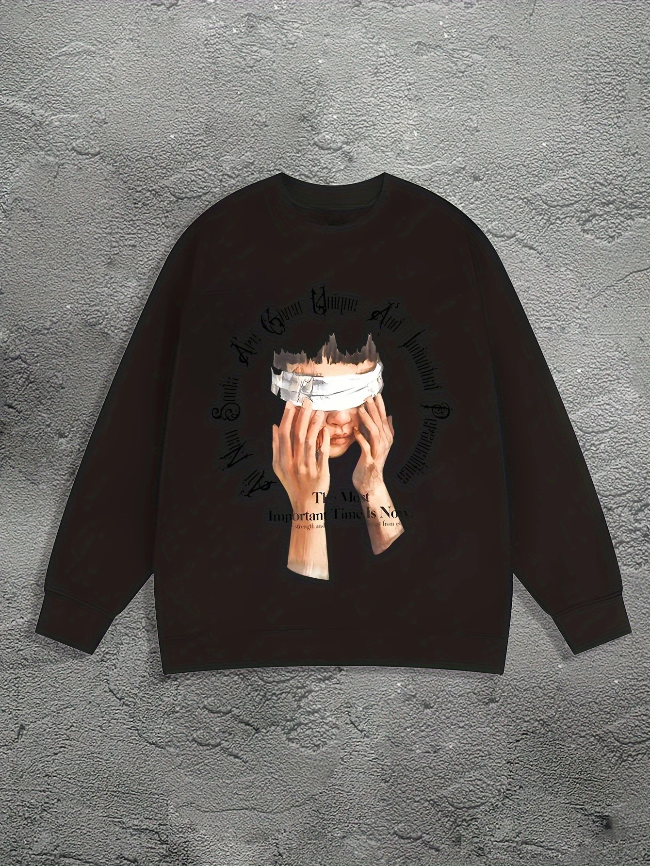 

Vintage Gothic Print Autumn and Winter Men's and Women's Long Sleeved Sportswear for Casual and Loose Outdoor Street Sports