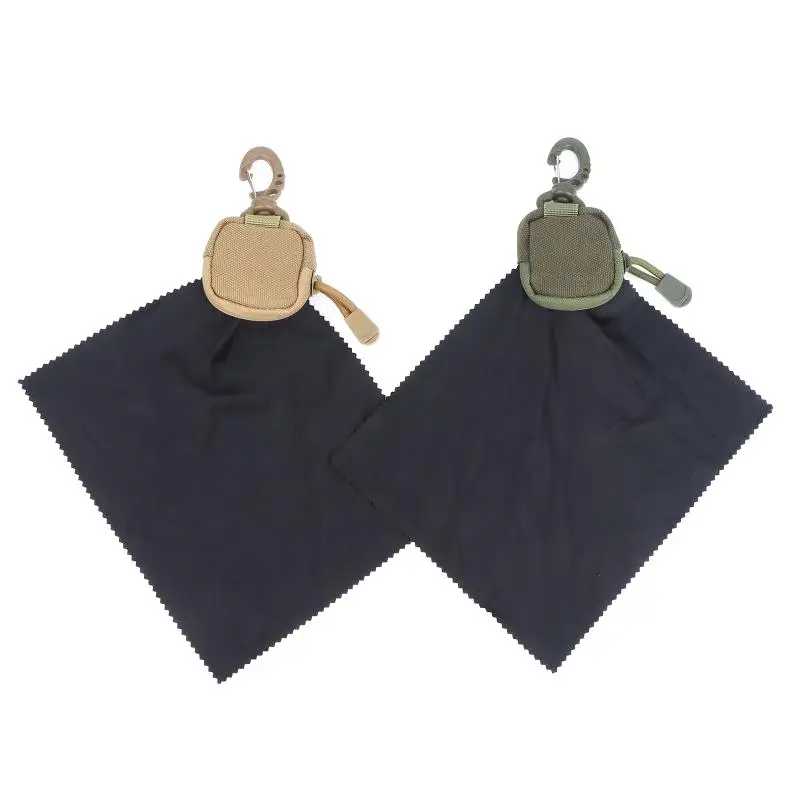 Tactical Storage Eyeglass Cloth Bag Ultra-Fine Fibers Cleaning Cloth One-piece Folding Storage Eyeglass Cloth Hunting Accessori view 4