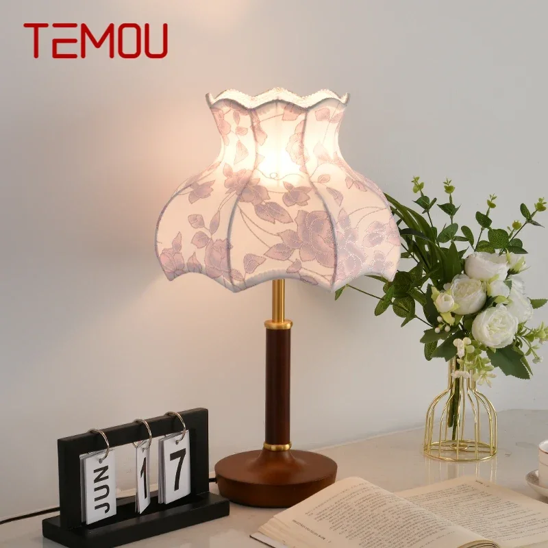 TEMOU Contemporary Creativity Table Lamp American Retro Art Living Room Study Villa Hotel Bedroom LED Bedside Desk Light