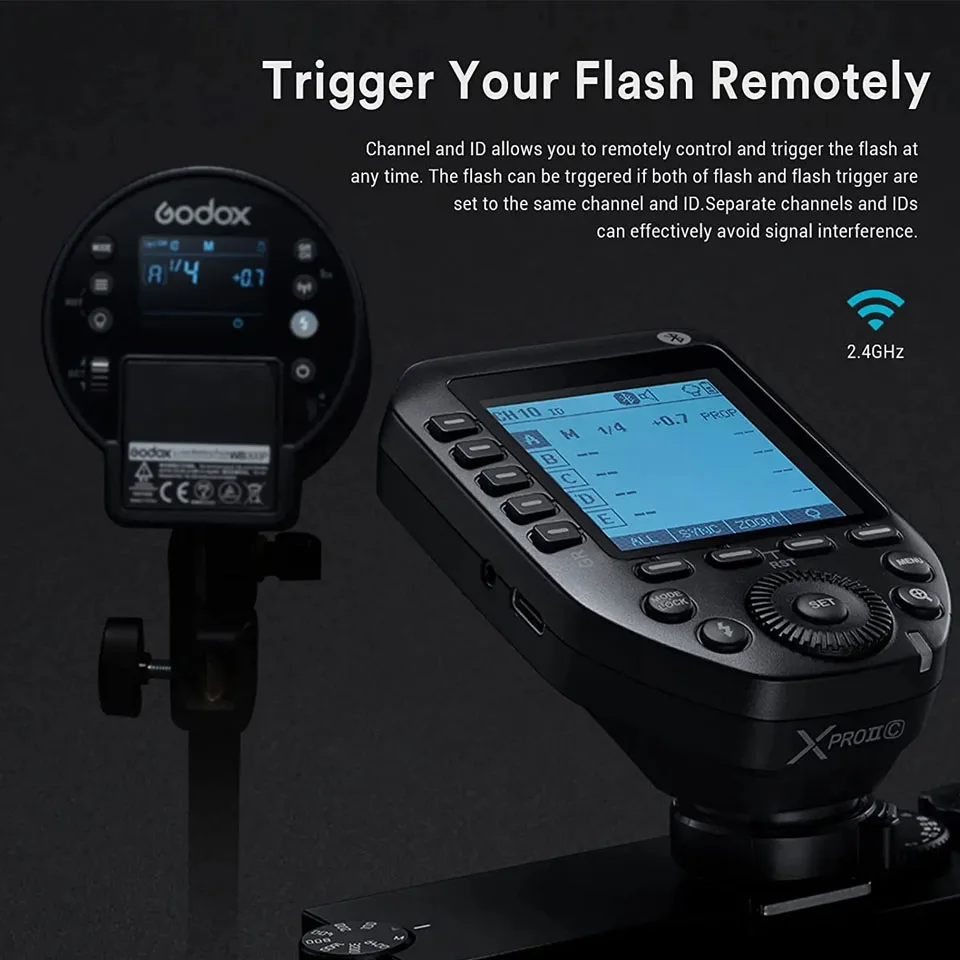 Godox Xpro II C/N/S/O/F TTL مشغل فلاش لاسلكي تلقائي 1/8000S HSS 2.4 	 فلاش كاميرا على جيجا هرتز يتم التحكم فيه عن طريق التطبيق