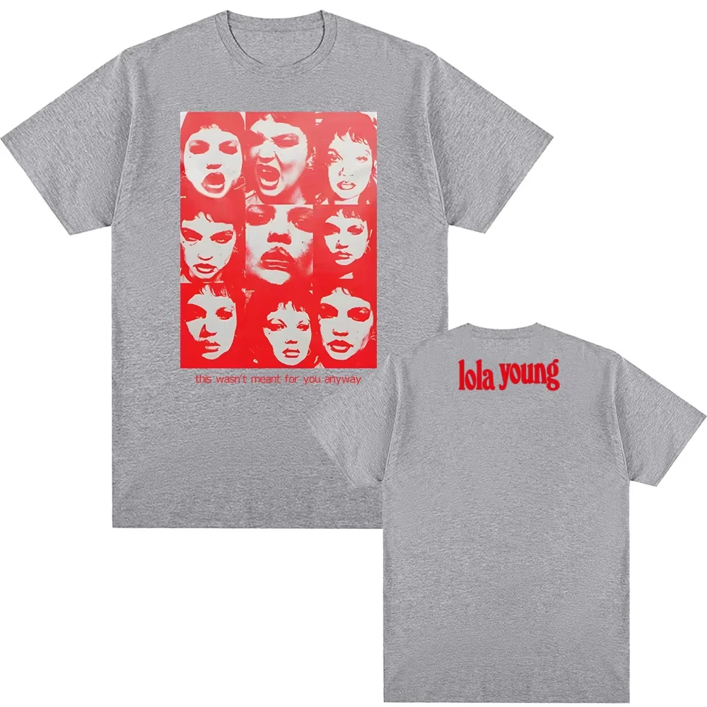 LOLA يونغ تي شيرت الجمالية عالية الجودة تي شيرت RopaMujer س الرقبة الملابس الجرافيك الطباعة عادية ريترو المغني على غرار التي شيرت