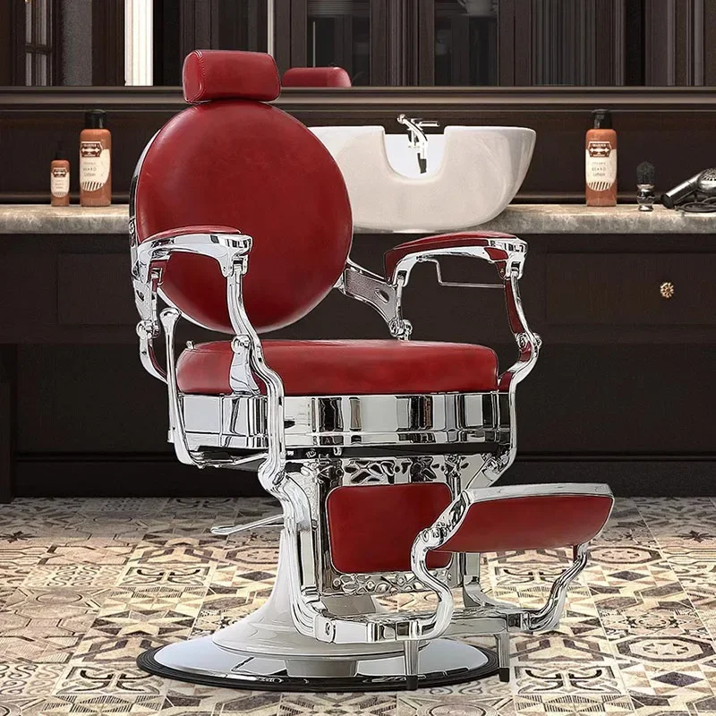 

Luxury Chair Home Office Massage Professional Barber Scissors Salon Hydraulic Pump Vintage Chairs Makeup Shampoo Hair Brow Spa