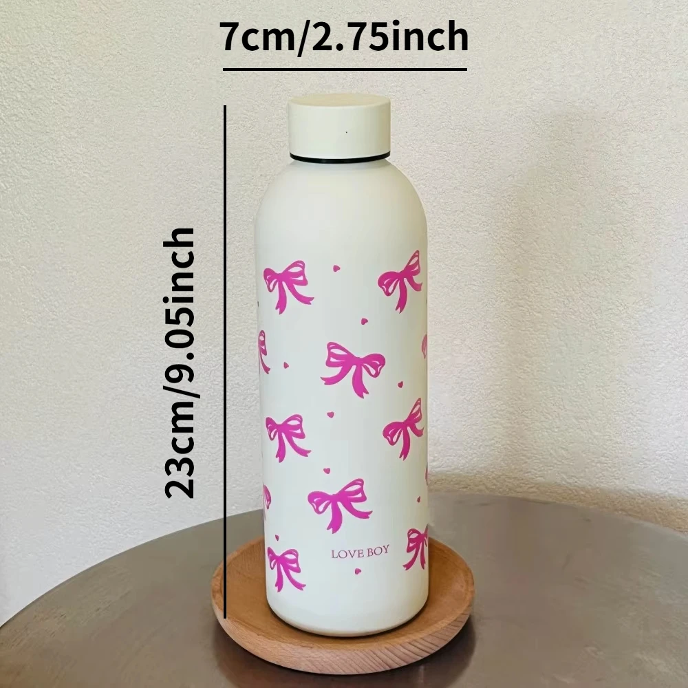 لطيف Bowknot كوب فراغ الفولاذ المقاوم للصدأ سيارة القدح معزول زجاجة ماء للرياضة في الهواء الطلق مدرسة شرب زجاجة #6