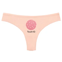 FACE TOUCH ID Funny Underwear for Women Sexy Lingerie Temptation Thong Low-waist Panties Female Briefs Breathable G String