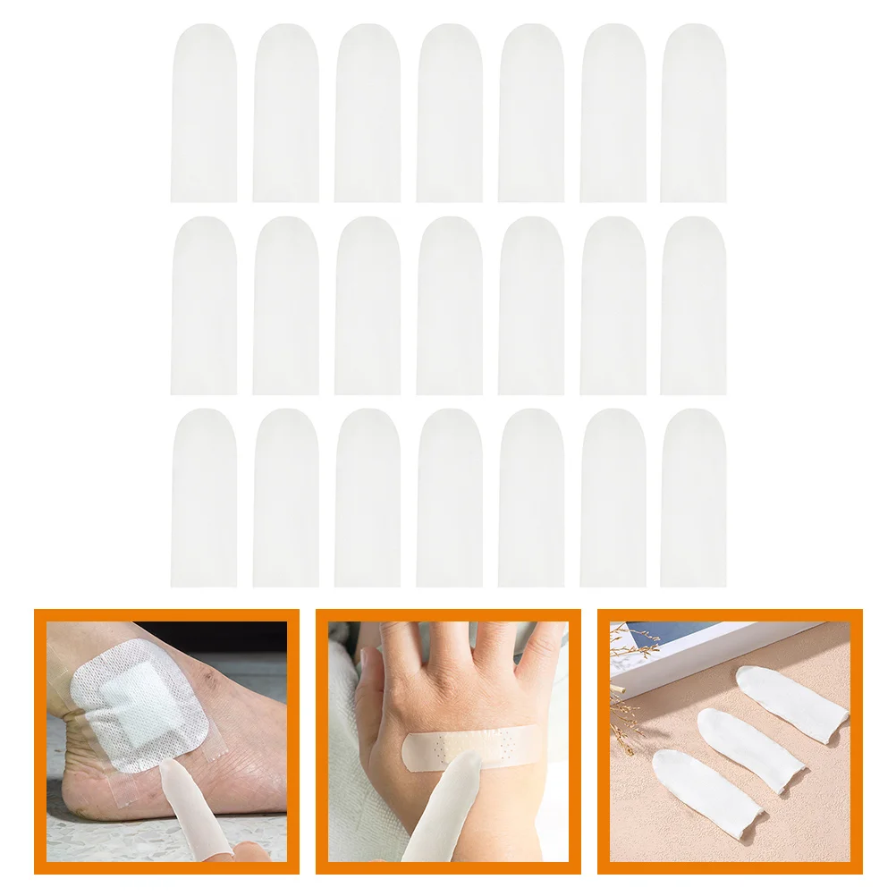 200 Pcs Finger Cots Sports Separator Sleeves Cotton Protectors Protection Covers Work Sculpture White Stretch Thumb