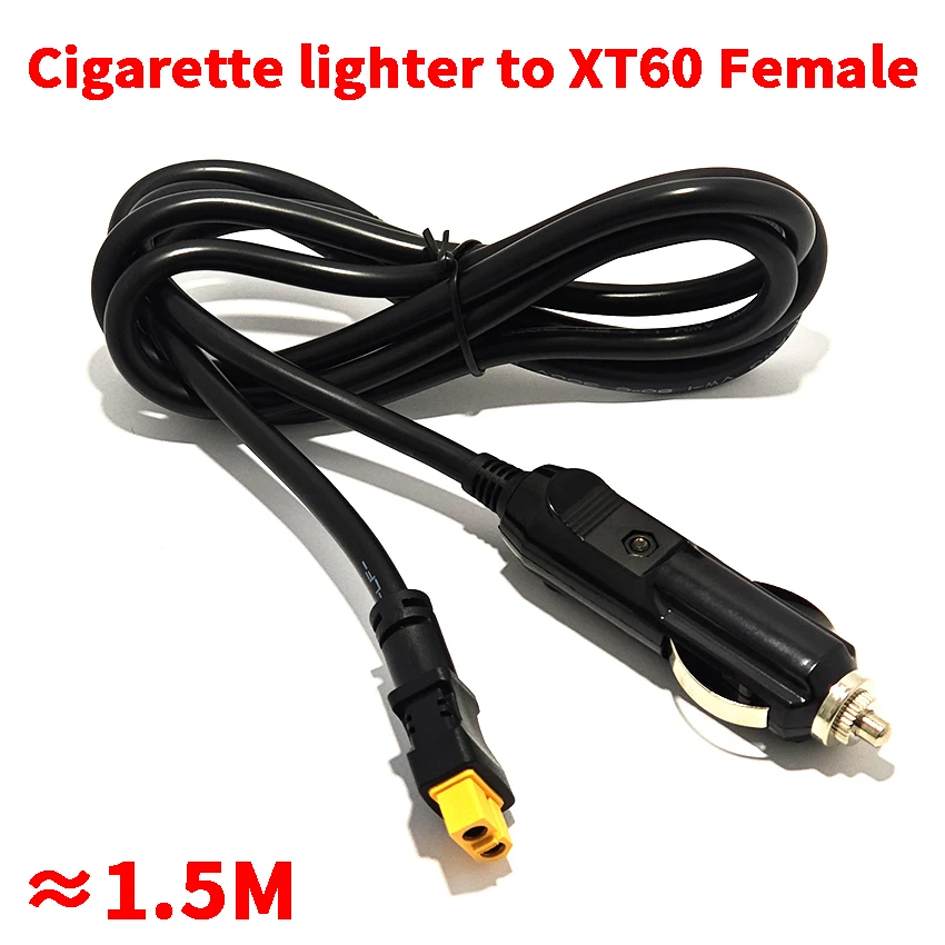 

Cigarette Lighter to XT60 Female Cable For Car Charging Automobile Supplies 16AWG 1.5m outdoor power charging cable ﻿