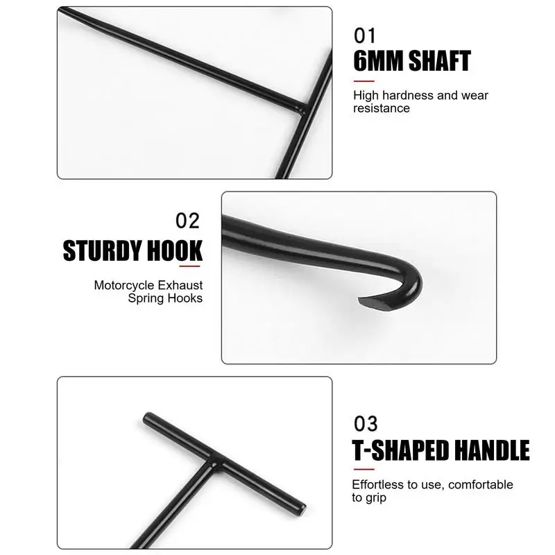 Universal Exhaust Spring Hook Removal And Installation Tools Pipe Spring Puller T Shaped Handle For Cars Motorcycle Dirt Bikes