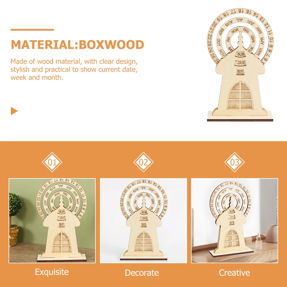 

Rotating Ferris Wheel Calendar Desktop Perpetual Vintage Timing Calendars Boxwood