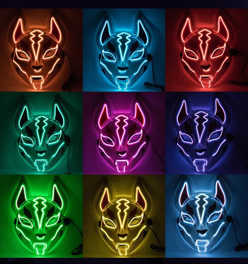 

Party Dance Dress Up Fox Mask LED Luminous Mask Fluorescent Atmosphere Props