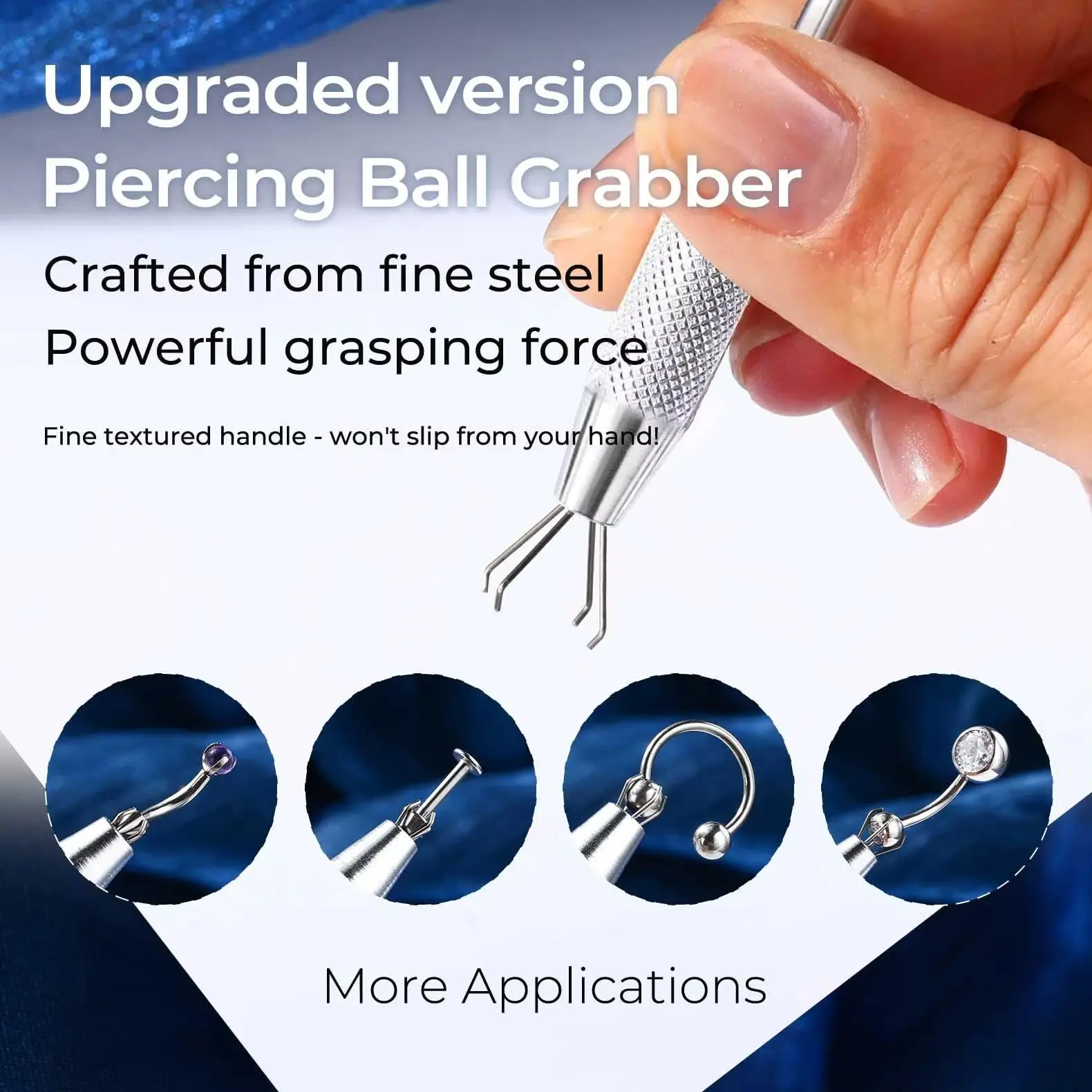 4-Claw Pick up Tool Piercing Ball Grabber, Stainless Steel 4 Prongs Jewel Pickup Tool Terp Pearl Grabber for IC Chip Electronic