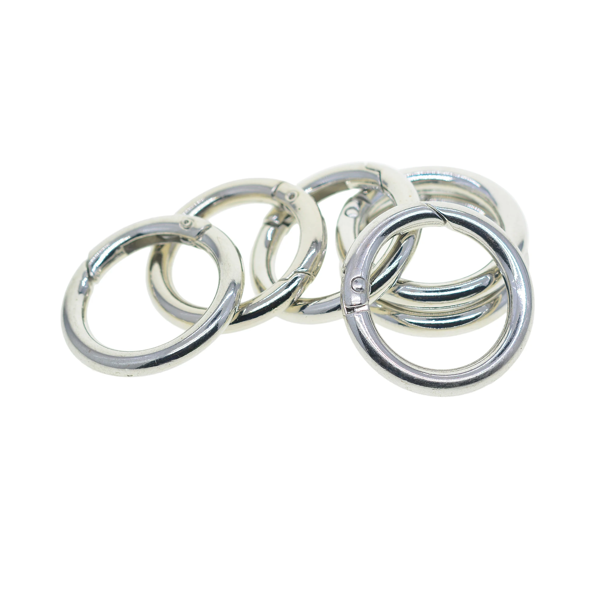 10 pcs 1 inch metal Snap Spring Round  O Buckle carabiner Silver