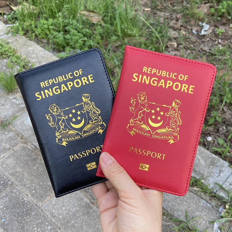 Republic of Singapore Passport Cover Fashion Passport Case Travel Wallet Pu Passport Protector Card Holder