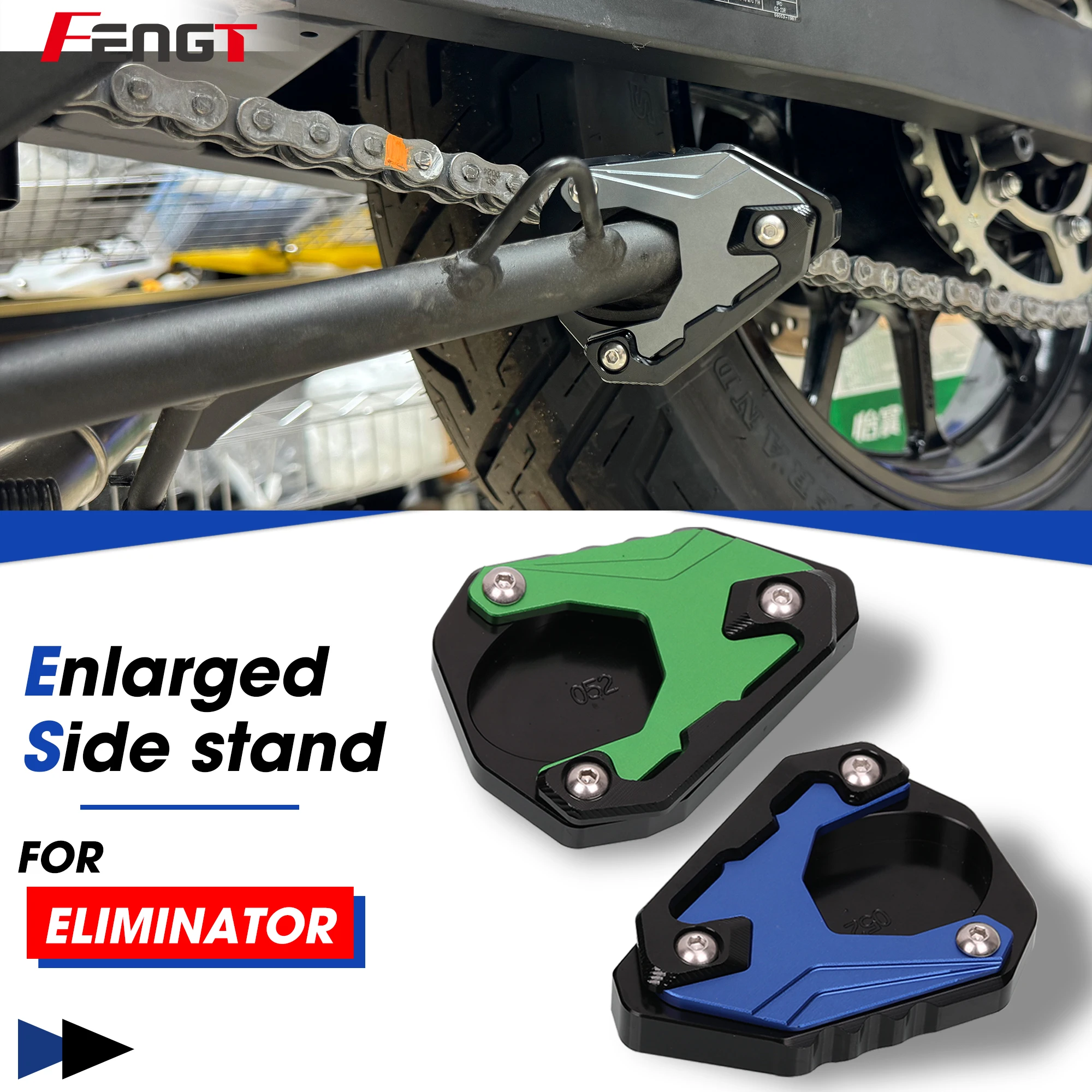 

Kickstand Extension Plat For Kawasaki Eliminator 500 Eliminator500 2024 2025 Foot Side Stand Enlarger Pad Support Plate Pedal
