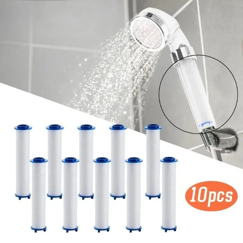10Pcs Shower Head Replacement PP Cotton Filter Cartridge Hard Water Purification Bathroom Accessory Hand Held Bath Sprayer