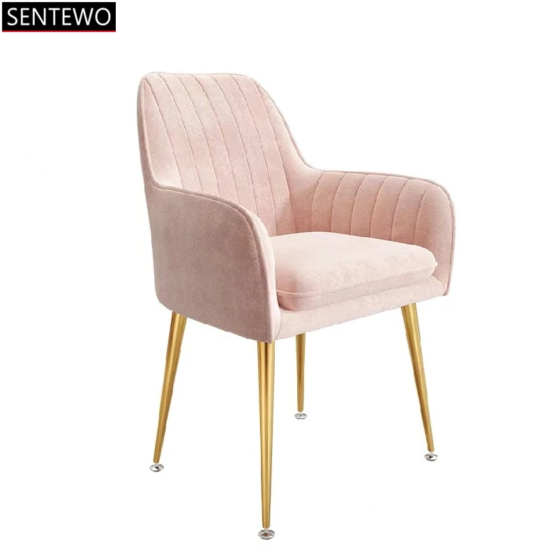 Nordic Internet Celebrity Velvet Chair Dining Armchairs Chairs Luxury Girly Bedroom Makeup Dressing Table Stool Chaise Velour