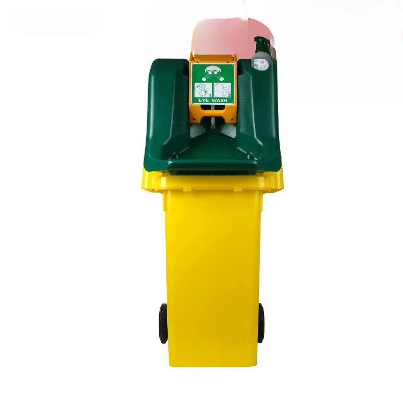60L mobile eye wash industrial laboratory double port emergency eye wash