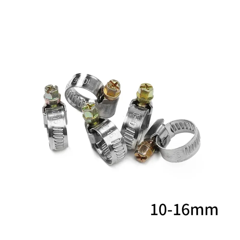 50/100PCS 파이프 클램프 정품 희년 스테인레스 스틸 호스 클립 자동차 연료 호스 파이프 클램프 웜 드라이브 내구성 항산화